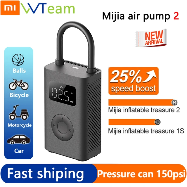 Xiaomi Mijia Air Pump 2 Portable Universal Electric Air Compressor Tire  Sensor Mi Inflatable Treasure for Motorcycle Car Soccer