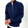Half Zipper Autumn Winter Coat Men Light Mature Style Korean Style New Sweater Casual Simple Solid Color Long-sleeved Coat 3