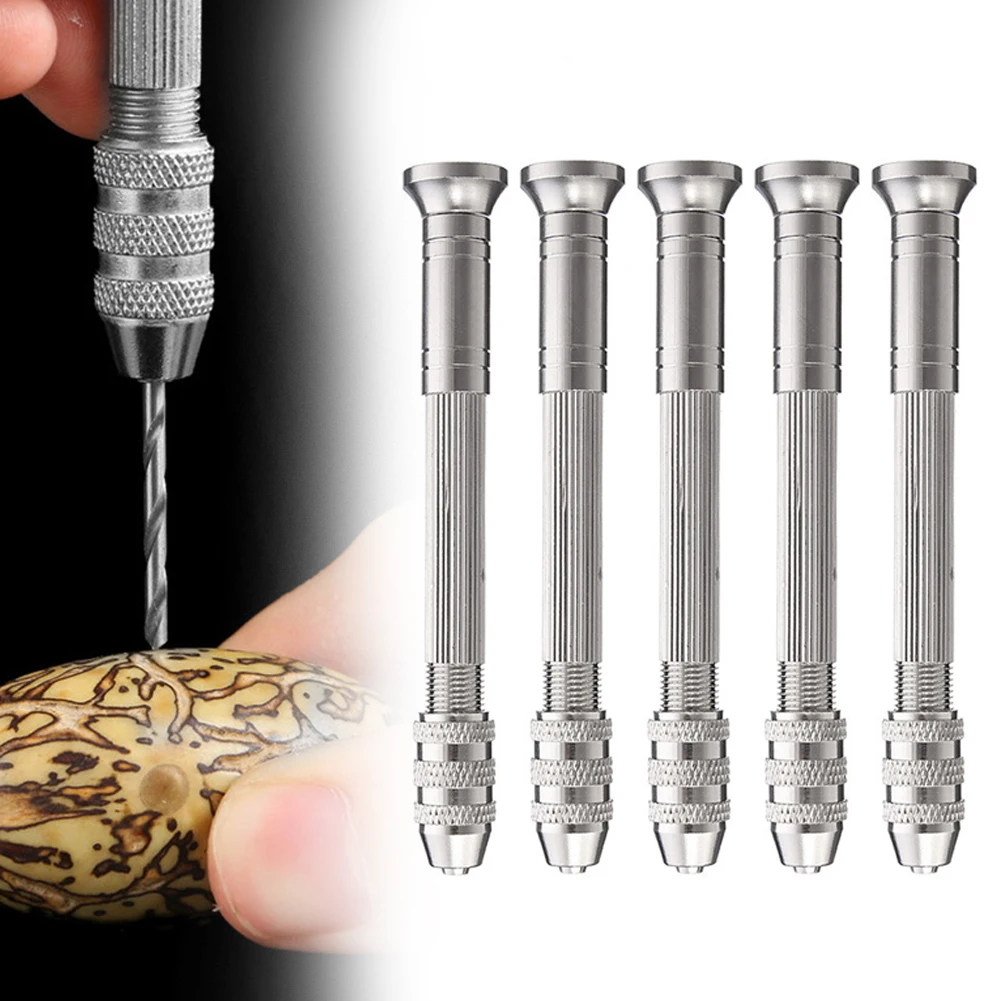 5PCS Hand Drill Aluminum Alloy For Models Hobby DIY 0.3 3.2mm Small Hand Drill Woodworking Drilling Tools