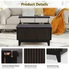Lift Top Coffee Table, Square Coffee Table with Hidden Storage Compartment, Wood Center Table Dining Table for Living Room 5