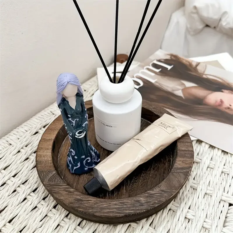 Wooden Tray Fruit Storage Tray Candle Holder Multifunctional Tray Candle Holder Tray for Kitchen Countertops Home Decoration 6