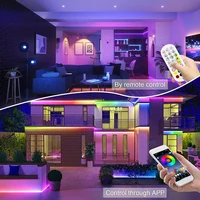 Lumières LED néon flexibles de 5M/10M, contrôle avec application/télécommande, plusieurs Modes, veilleuses rvb extérieures étanches IP65 4