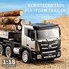 RTR Huina 1318 RC 1/18 Scale Tractor Truck 2.4G Model 9CH Remote Control Cars Toy with Flatbed Trailer Battery Gift Boys TH24252 1