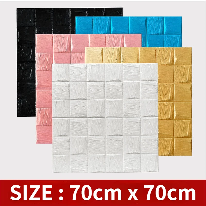 

70cm Self-adhesive 3d Wall Stickers Waterproof and Moisture-proof Nordic Bedroom Foam Tile Background Wall Stickers Decoration