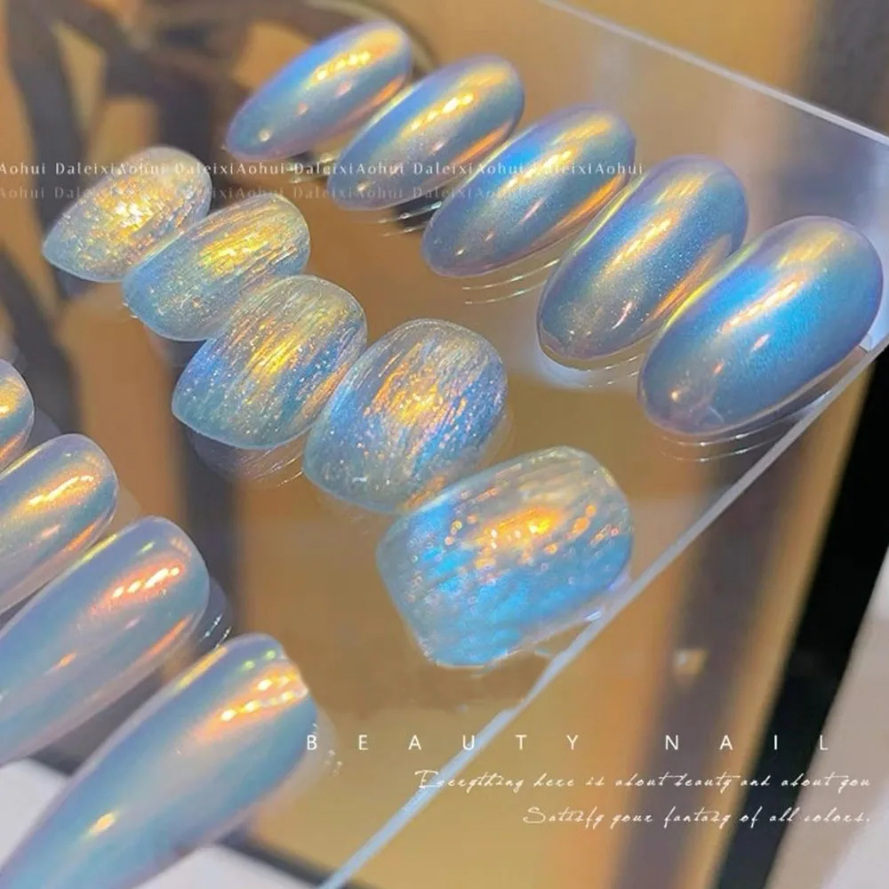 Aurora Colorful Chrome Unicorn Nail Powder Moonlight Mirror Glitter Pigment Metallic Effect UV Gel Polish Powder