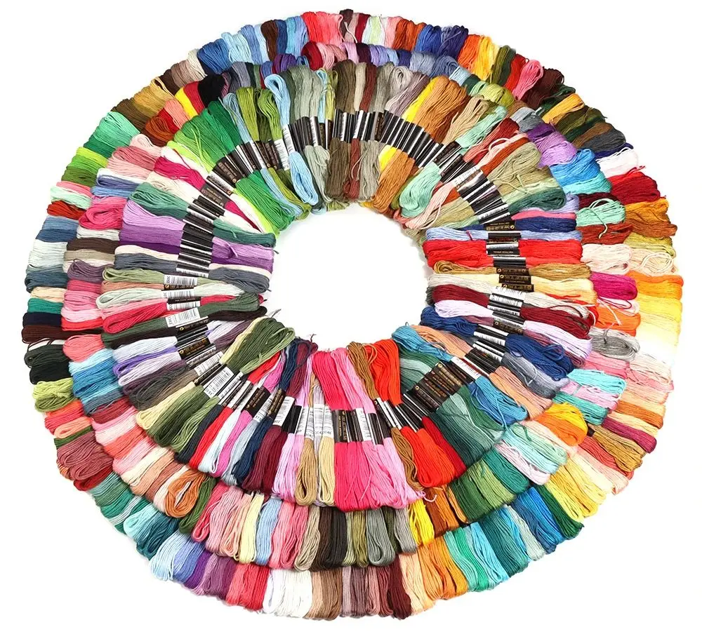 12-447 teile/los Mix Farbe Stickerei Fäden Polyester Kreuz Stich Fäden Für Hand Stricken Hand Nähen Liefert Großhandel