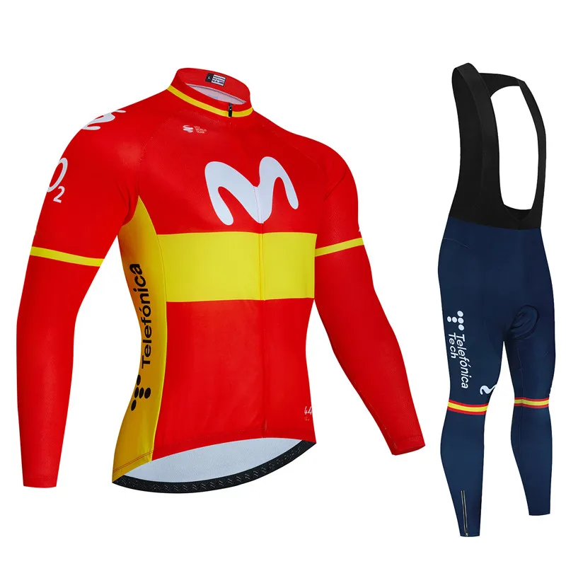 Movistar Autumn Cycling Jersey Set Ropa Ciclismo Spring Man Long Sleeve Bicycle Clothing MTB Jersey Bicicleta Maillot Culotte 4