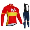 Movistar Autumn Cycling Jersey Set Ropa Ciclismo Spring Man Long Sleeve Bicycle Clothing MTB Jersey Bicicleta Maillot Culotte 4