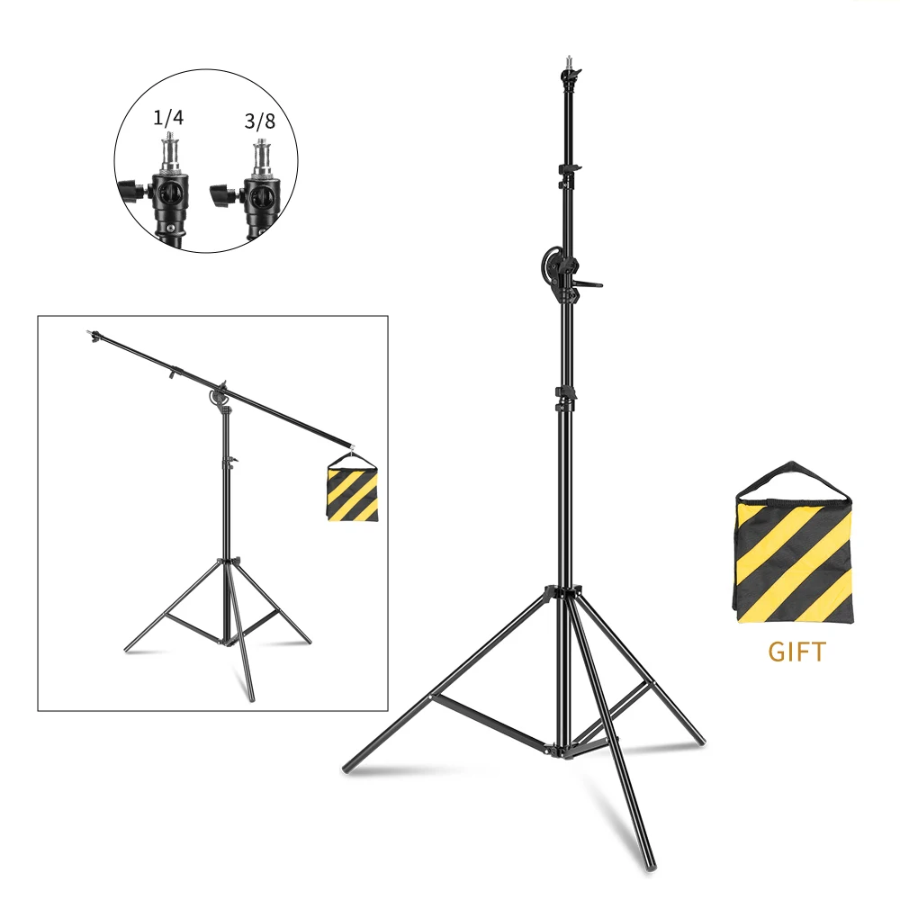 Description Picture 3 of itemMetal Light Stand 2.8M to 4M Photographic Equipment Photography Studio Accessory Kit Retractable Cantilever  With Sand Bag
