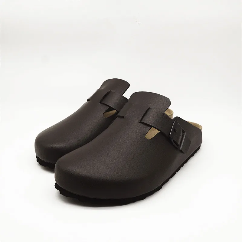 2024 Spring Women Closed Toe Slippers Lady Soft Leather Clogs Sandals for Men Retro Fashion Garden Mule Clog Lovers Slides 35-45