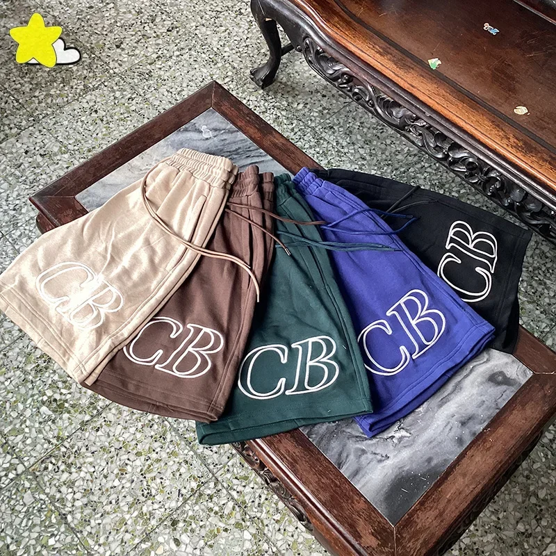 

Шорты мужские/женские на шнуровке, хлопковые простые бриджи с вышивкой и логотипом CB, коричневого, зеленого, хаки цвета «Коул Бакстон», с вышивкой
