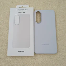 Premium Silky Liquid Silicone Shockproof Protective Case for Samsung Galaxy S25 Edge (White)