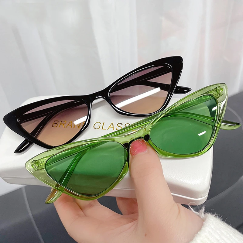 Retro Cat Eye Sunglasses UV400 Eyewear For Women Small Frame Vintage Fashion Shades