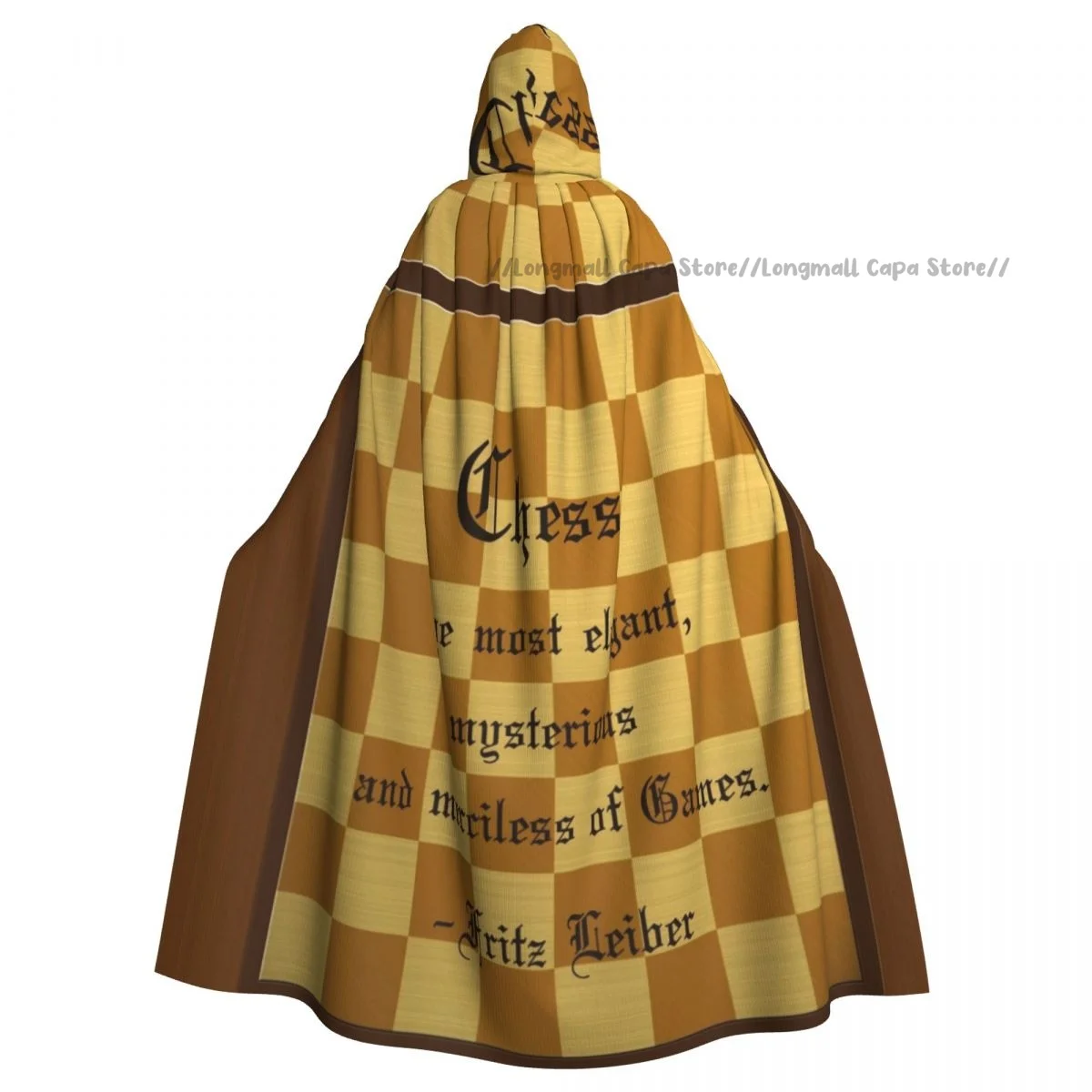 

Chess Game Cloak Hooded Cosplay Costume Halloween Adult Long Party Cape
