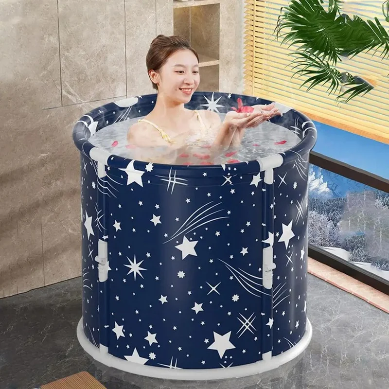 Folding Large Bathtub Thickened PVC Portable Folded Bucket Baby Children Bathroom Thickening SPA Tubs For Hot Cold Tub 5