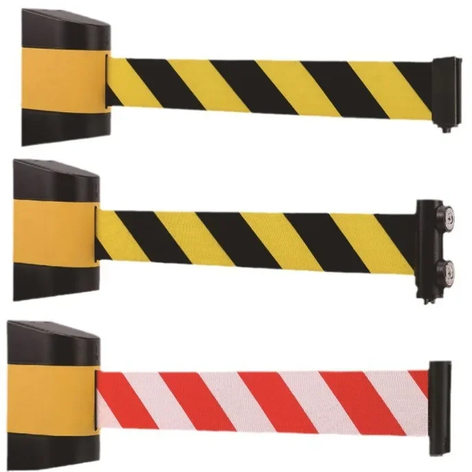 Warning Wall-mounted Shell Telescopic Belt Wall-mounted Isolation Belt Black and Yellow Warning Line Corridor Isolation