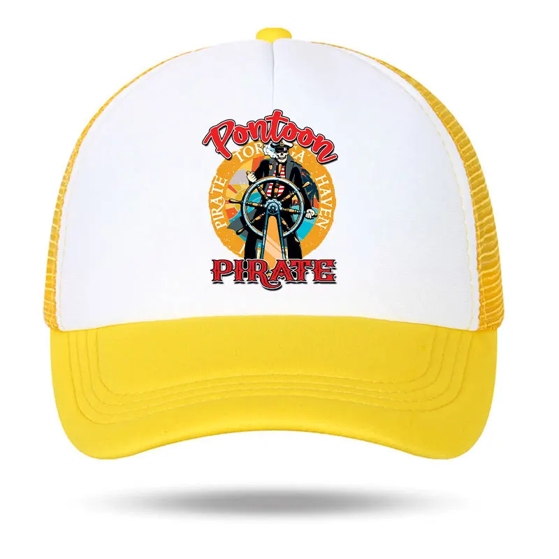 

Skeleton Pirate Captain Mesh Truck Cap Unisex Adult Outdoor Sun Beach Baseball Cap Man Summer Sports Fishing Fisherman Cap