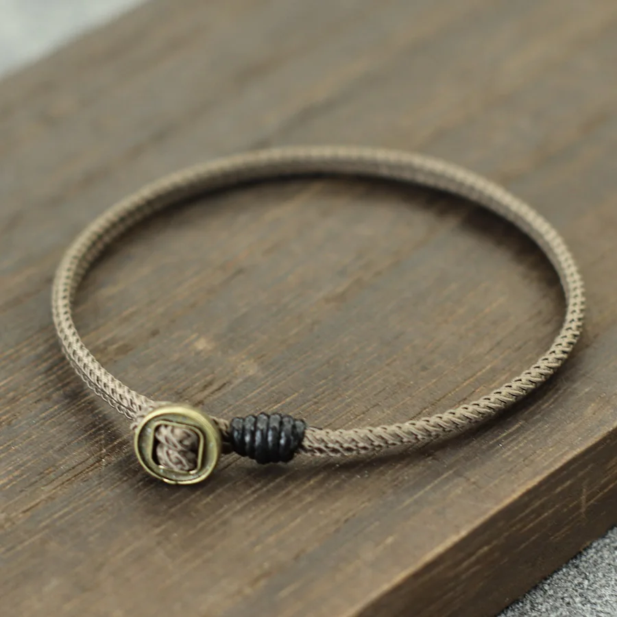 Men Red Rope Leather Bracelet Macrame Lucky Accessory