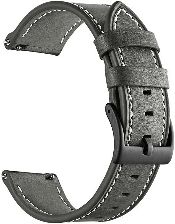 Premium 22mm Leather Smartwatch Wristband Bracelet