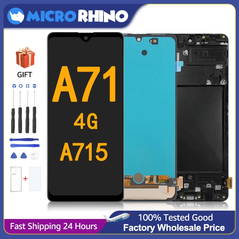 

100% протестированный дисплей для Samsung Galaxy A71 4G A715 A715F A715W A715X A715DSM, сменный сенсорный ЖК-экран с дигитайзером в сборе