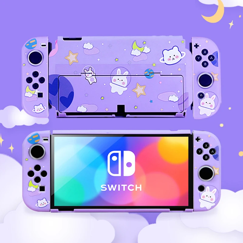 

Cute Rabbit Bear Case for Nintendo Switch Oled Shell Protective Case Hard PC Joy-con Gamepad Housing Case For Switch Oled