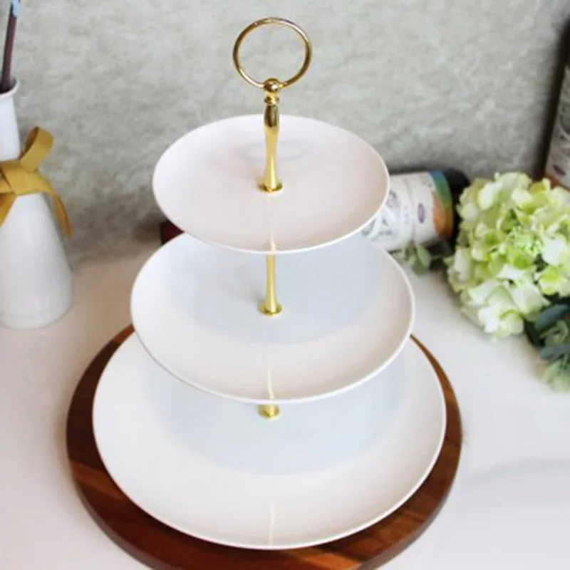 2/3 Tier Cake Cupcake Stand Afternoon Tea Plates Stand Handle Fitting Hardware Rod Wedding Decor Ornaments cake stand