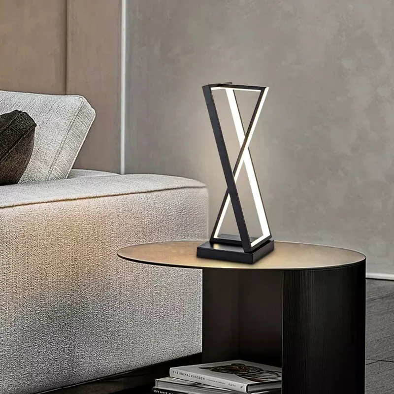 Lampada da tavolo moderna a LED Touch Swith Light per soggiorno camera da letto studio sul comodino protezione degli occhi decorazione del desktop Luminaria ambientale_voghion.com