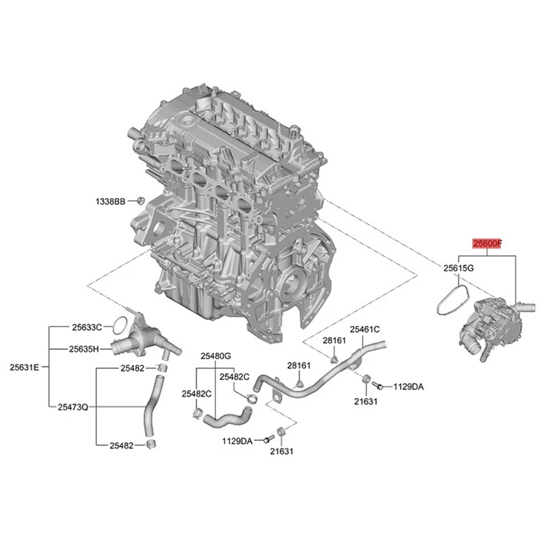 

Корпус термостата 25600-2J100 для Hyundai Mistra Master IX35 Kia Sportage