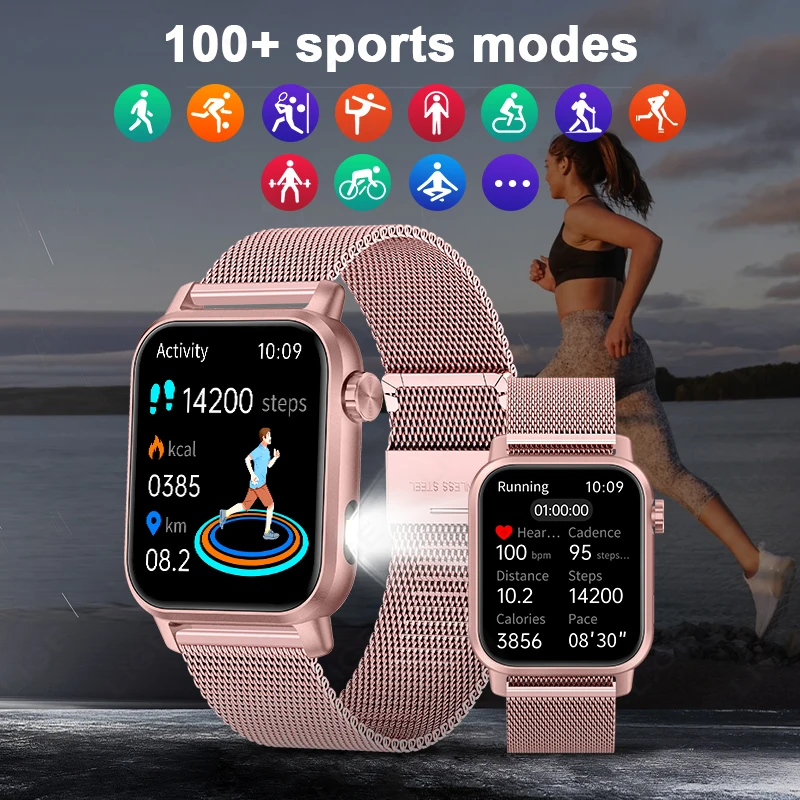 LIGE 2025 Smart Watch Women 1.85" Screen Blood Oxygen Bluetooth Call Watches Multi Sports LED Flashlight Outdoor Smartwatch Men