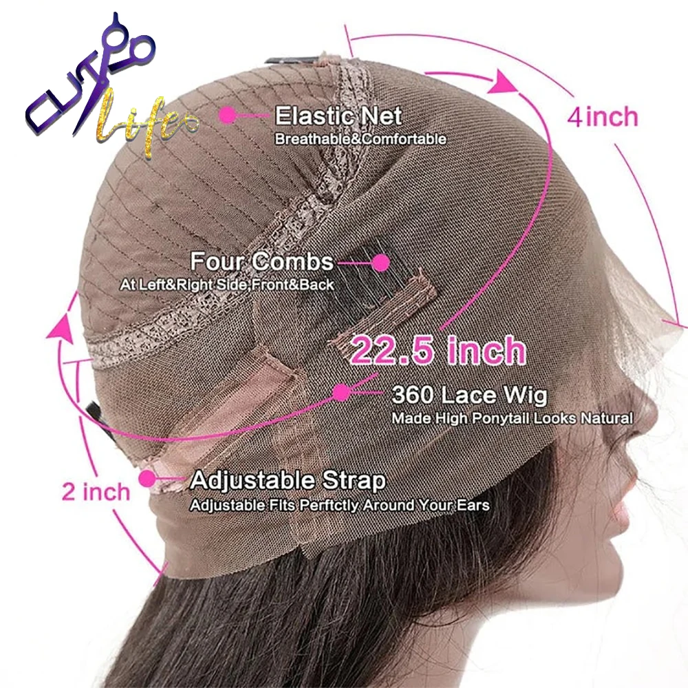 360 Lace Frontal Kinky Straight Human Hair Wigs Curly Edges For Women Baby Hair Around Lace Frontal Wig Brazilian Remy