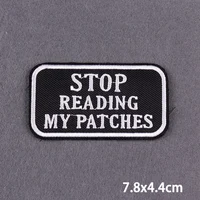 Buy Black Patch With Slogon Iron On Patches For Clothes Embroidery Applique Fusible Patch Ironing Stickers Badge Online - Image 5