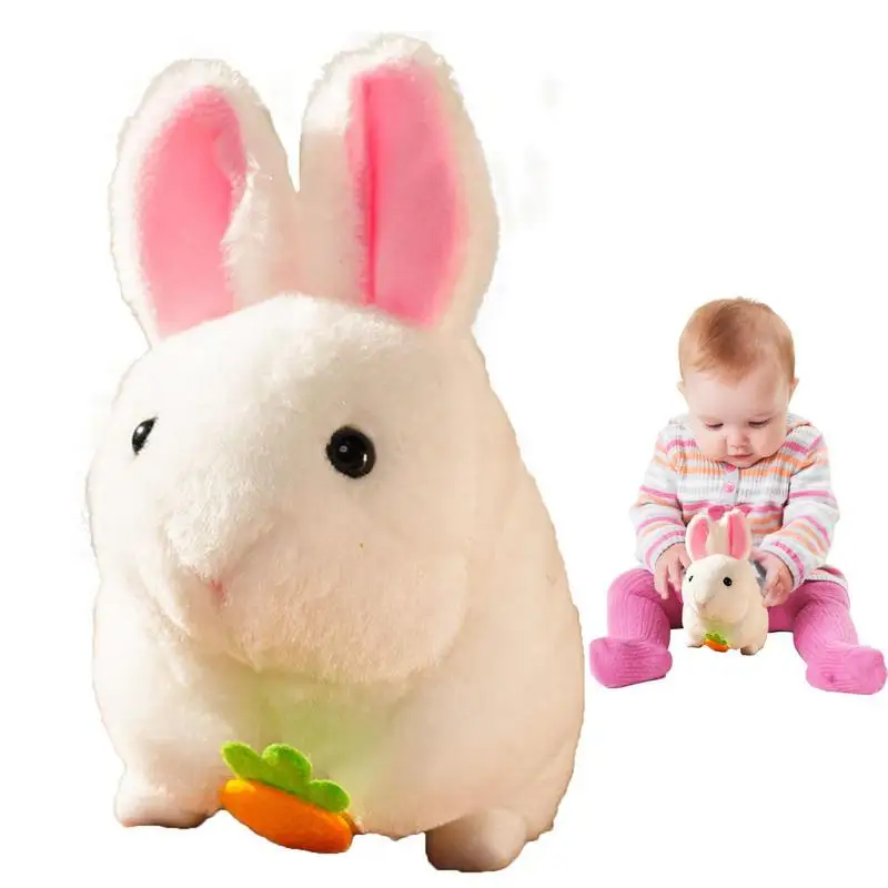 Cute Plush Toy Clockwork Cartoon Wagging Tail Rabbit Hamster Doll Animal Plush Stuffed Animal Toy For Baby Girls And Boys