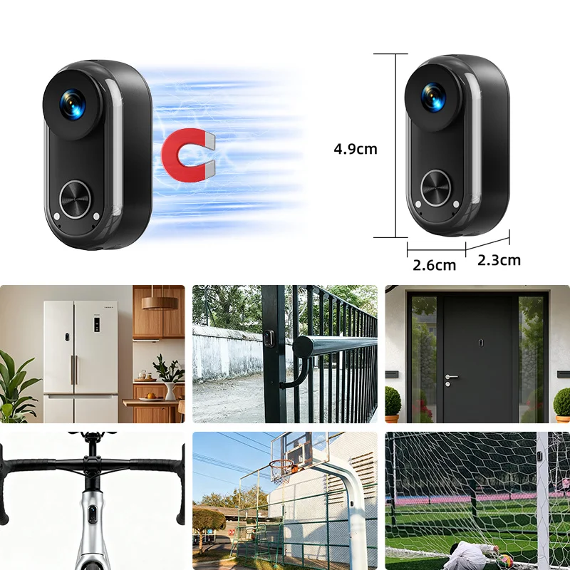 4K 방수 액션 카메라 EIS 마그네틱 미니 스포츠 카메라 POV 휴대용 WiFi 바디캠 충전 케이스 포함 Vlog 32G 카드