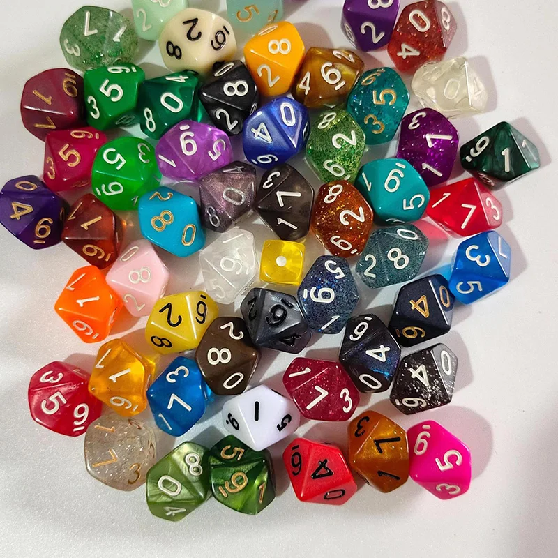 Digital Dice 10 Pcs/lot 0-9 Puzzle Game 10 Sided Dice Funny Game Accessory 16mm game dice dice set acrylic dice