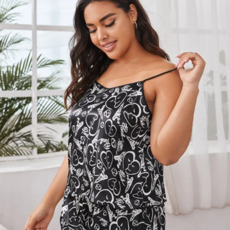 Plus size fashion satin ice silk shorts 