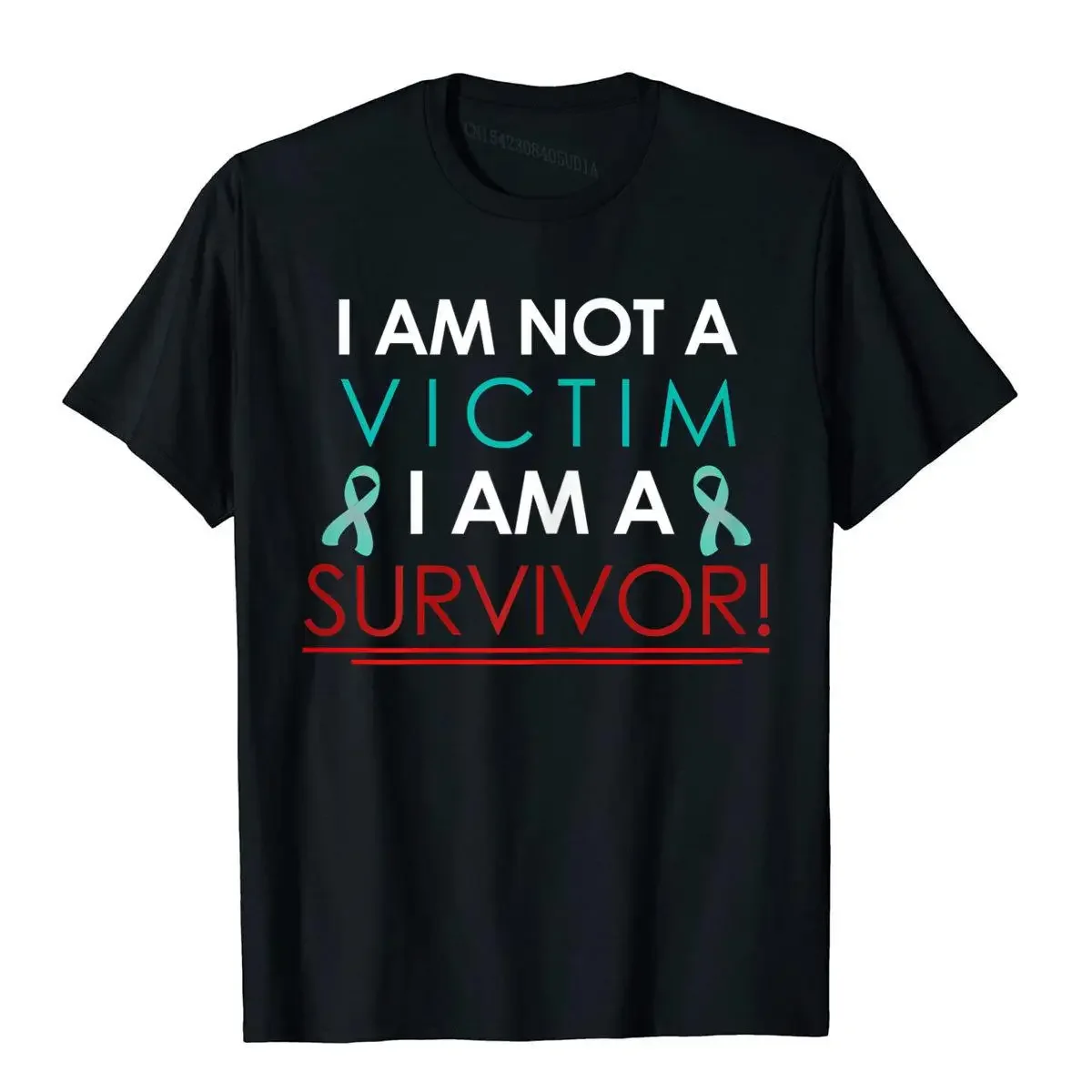 하라주쿠 남성 성폭행 티셔츠, I'm A Victim Not A Survivor 최신 남성 티셔츠, 타이트 코튼 그룹 카와이, 여름 
