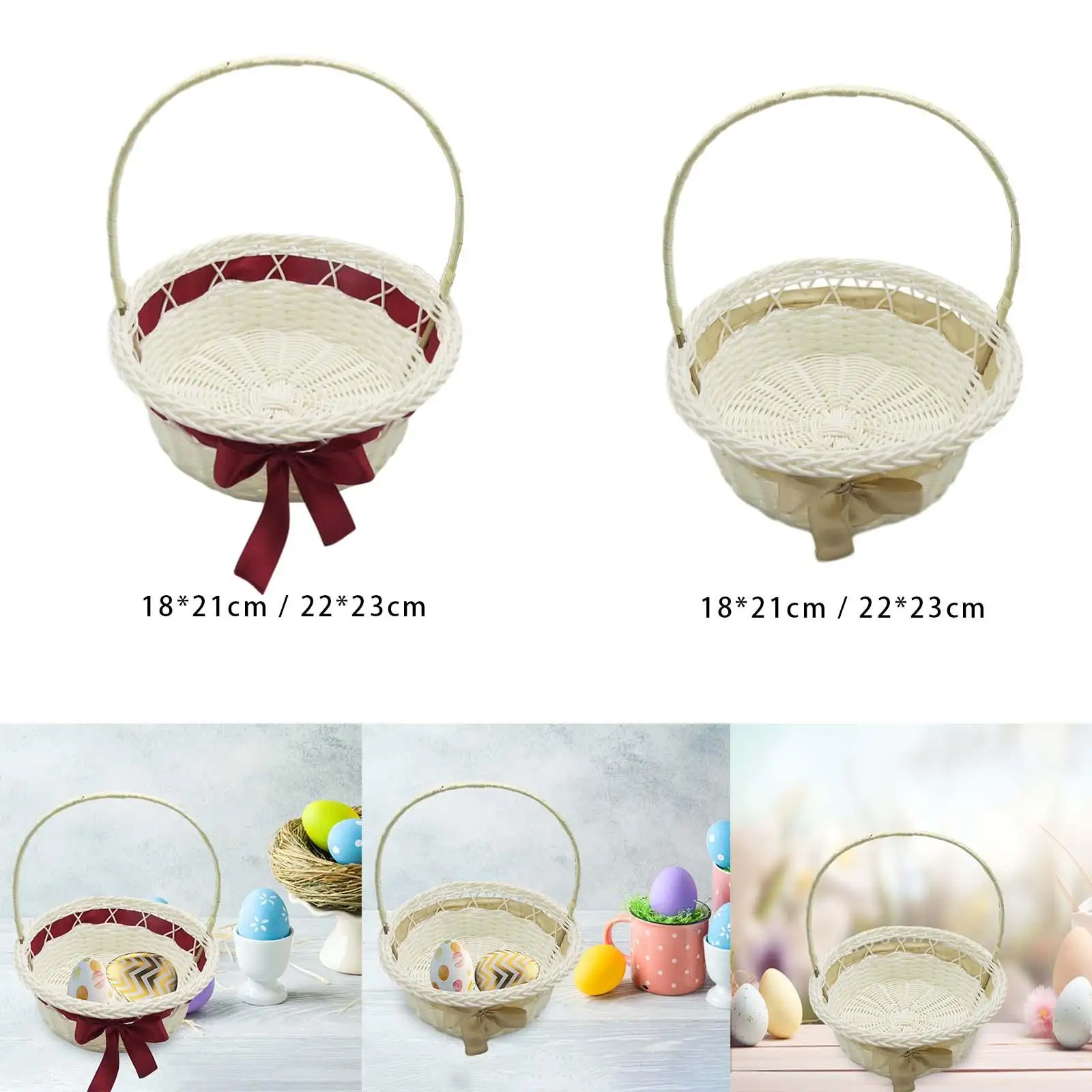 

Wedding Basket Flower Hand Baskets Easter Decorations Flower Girl Basket for Rustic Wedding Party Favors Easter Holiday Festival