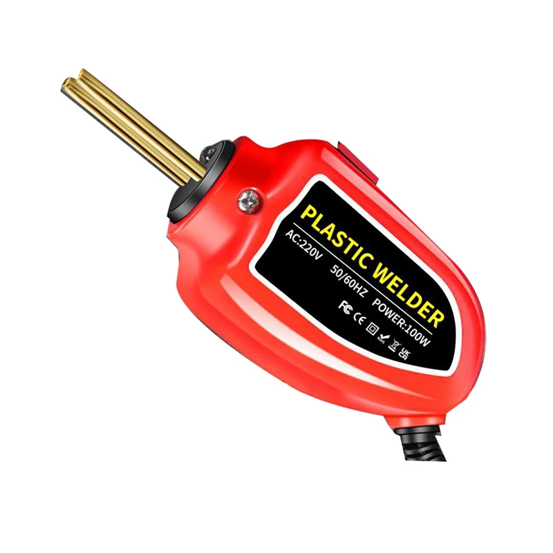

Portable Mini Hot Staplers Plastic Welding Machine Car Bumper Repair Kit Handheld Kit Auto Dents Repair EU Plug Red Reusable