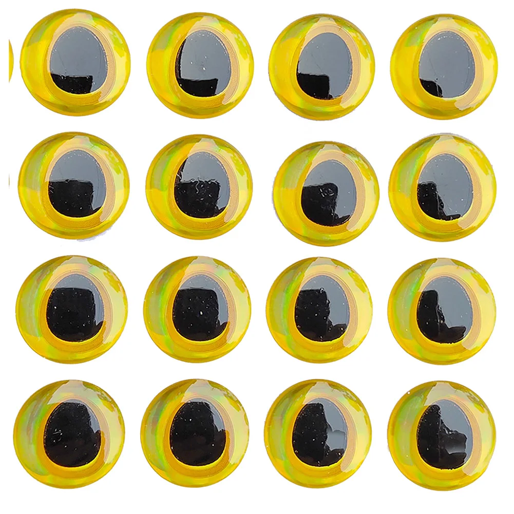 100PCS 6-12mm Angeln Locken Augen 3D-Holographische Simulation Fliegen Köder Künstliche Silber/Rot/gold Fisch Augen Aufkleber Für DIY Angeln – Detail 1