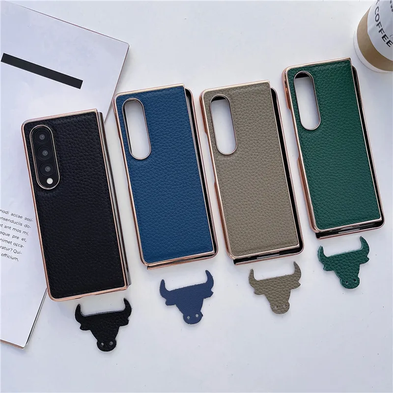Custodia Z Fold 4 Custodia Galvanica In Vera Pelle Per Samsung Galaxy Z Fold 5 Custodia Per Galaxy Z Fold3 Cover Z Fold 3 Capa