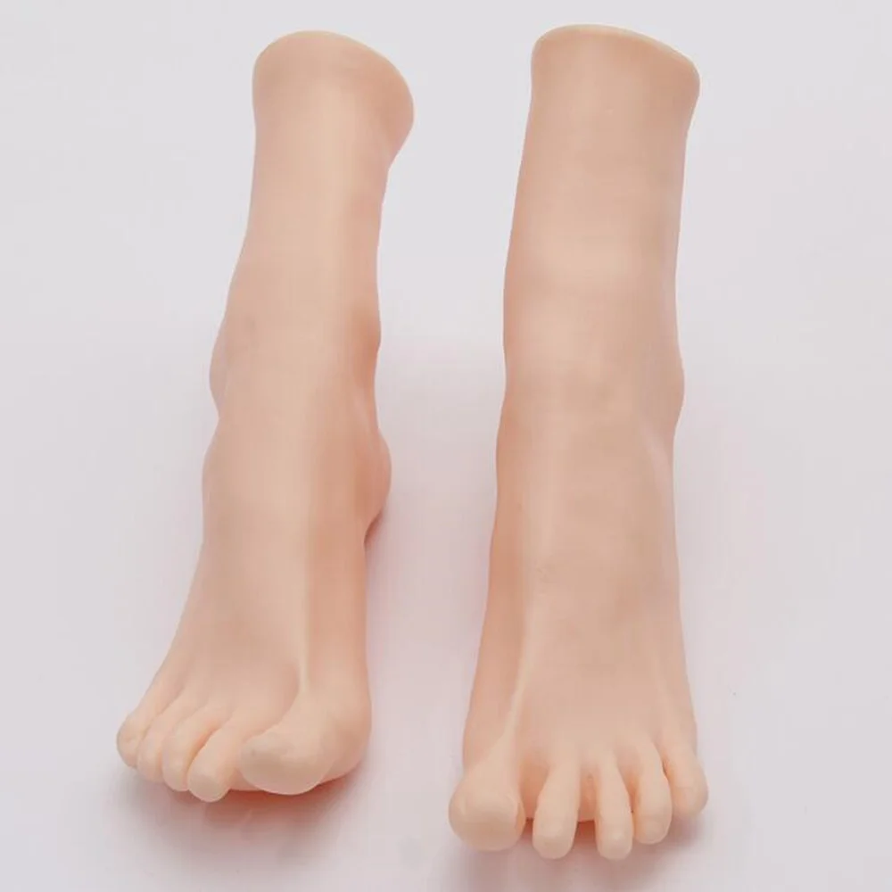 Silicone Mannequin Foot Model for Sock Display, Female Stockings Model, Short Legs, 14*23cm, 2 PCs/Lot, M00539