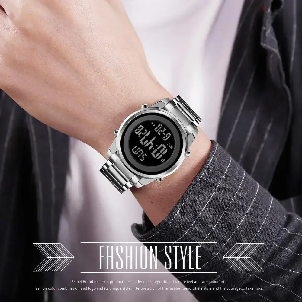 SKMEI 1611 Chrono Count Down Alarm Hour For Mens reloj hombre Digital 2 Time Mens Watches Fashion LED Men Digital Wristwatch 2