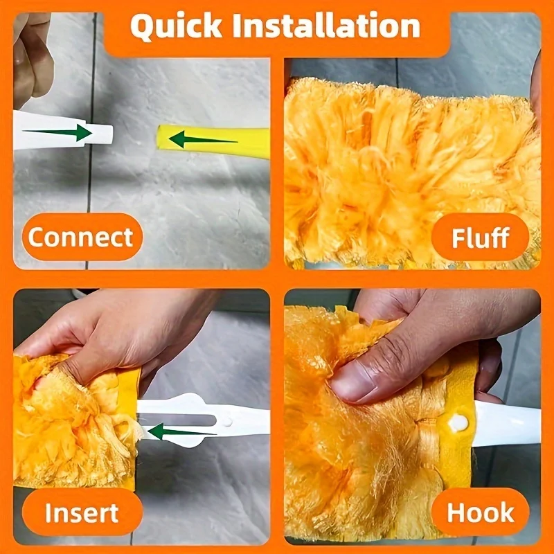 30pcs 360 Dusters Refills Swiffer Dusters Unscented Heavy Duty Duster Kit Disposable Dusters Refills 1 Handle Clean