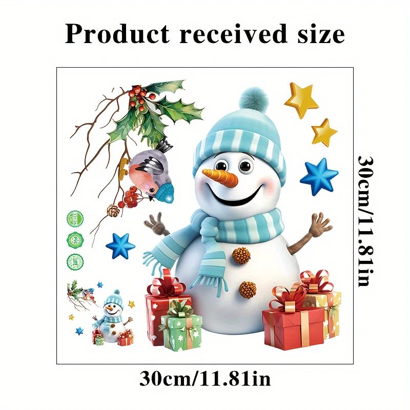 Christmas Snowman Decorative Stickers for Toilet Lids Water Tanks & Walls Self-Adhesive PVC Cute Snowman Decal Christmas Gift