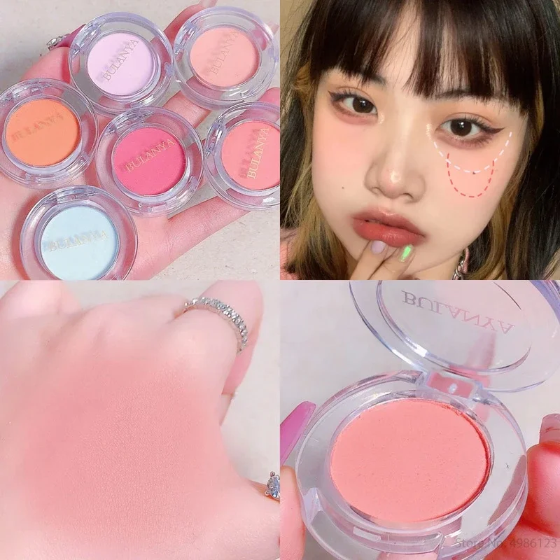 Monochrome Soft Matte Blush Highlighter Orange Peach Pink Natural Red Rouge Cheek Purple Blue Nude Makeup Face Brightening powder blusher blush powder facial blusher monochrome blush