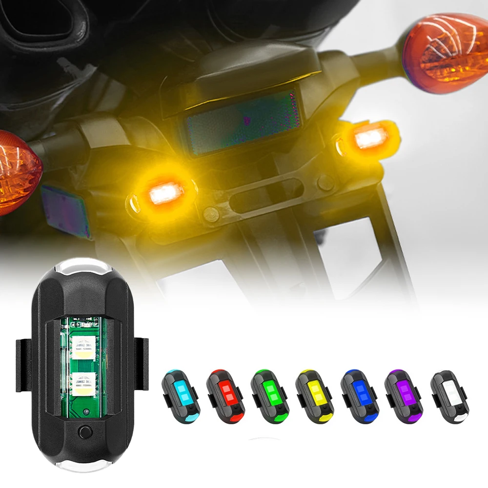 

4 шт., 7-цветные стробоскопические огни для защиты от столкновений, предназначенные для любителей вождения и беспилотных летательных аппаратов