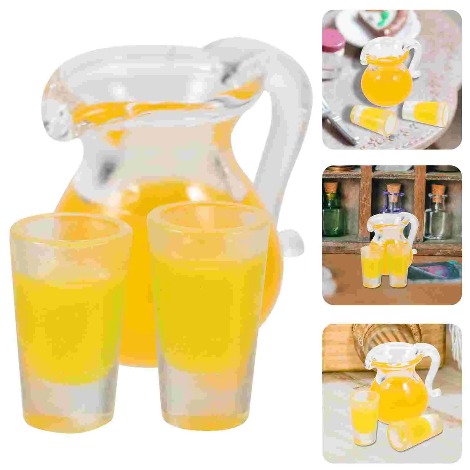 

Water Jug House Container Mini Pitcher Miniature Glass Dollhouse Cup Kettle