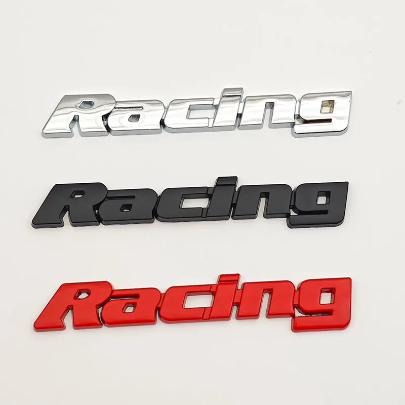 3D 금속 합금 문자 자동차 로고 레이싱 프론트 그릴 배지 엠블럼 리어 트렁크 스티커 데칼 자동차 범용 액세서리