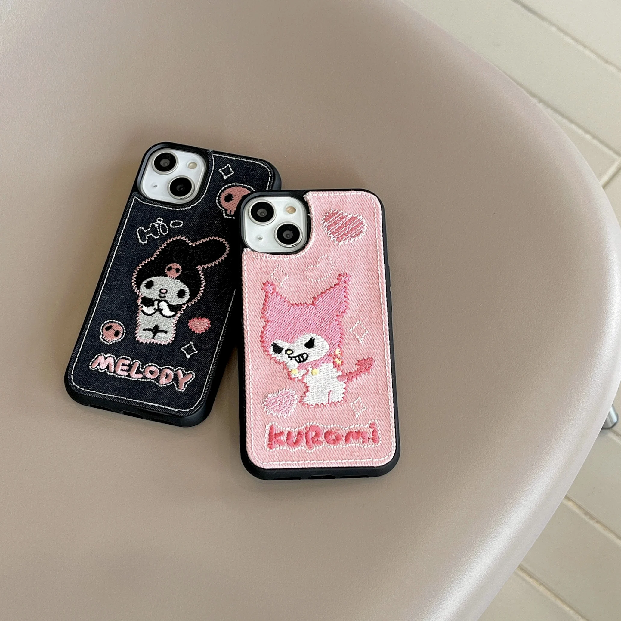 Джинсовый вышитый супер крутой чехол с рисунком кролика для телефона iPhone  14 13 12 11 Pro Plus Max защитный чехол в подарок девушке | AliExpress
