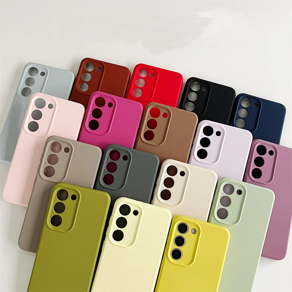 Luxury Liquid Silicone Solid Color Soft Case with Lens Protection and Shockproof Cover